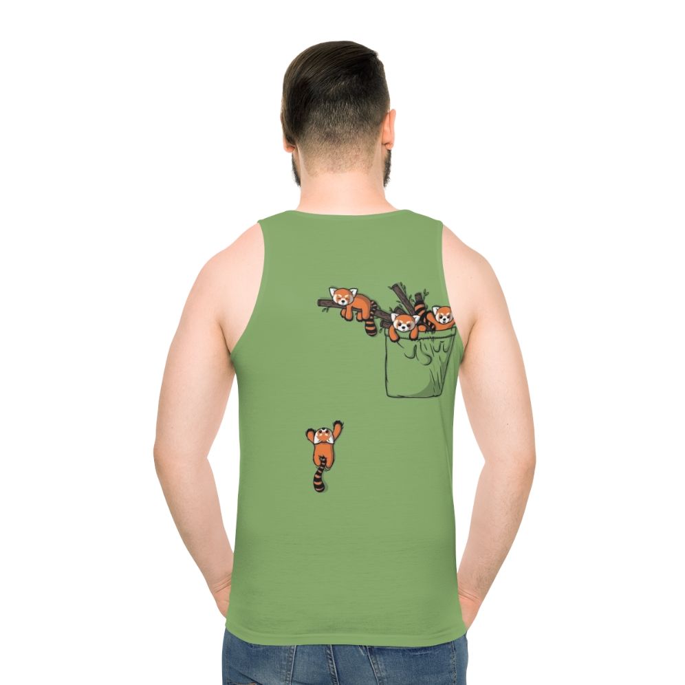Pocket red panda unisex tank top