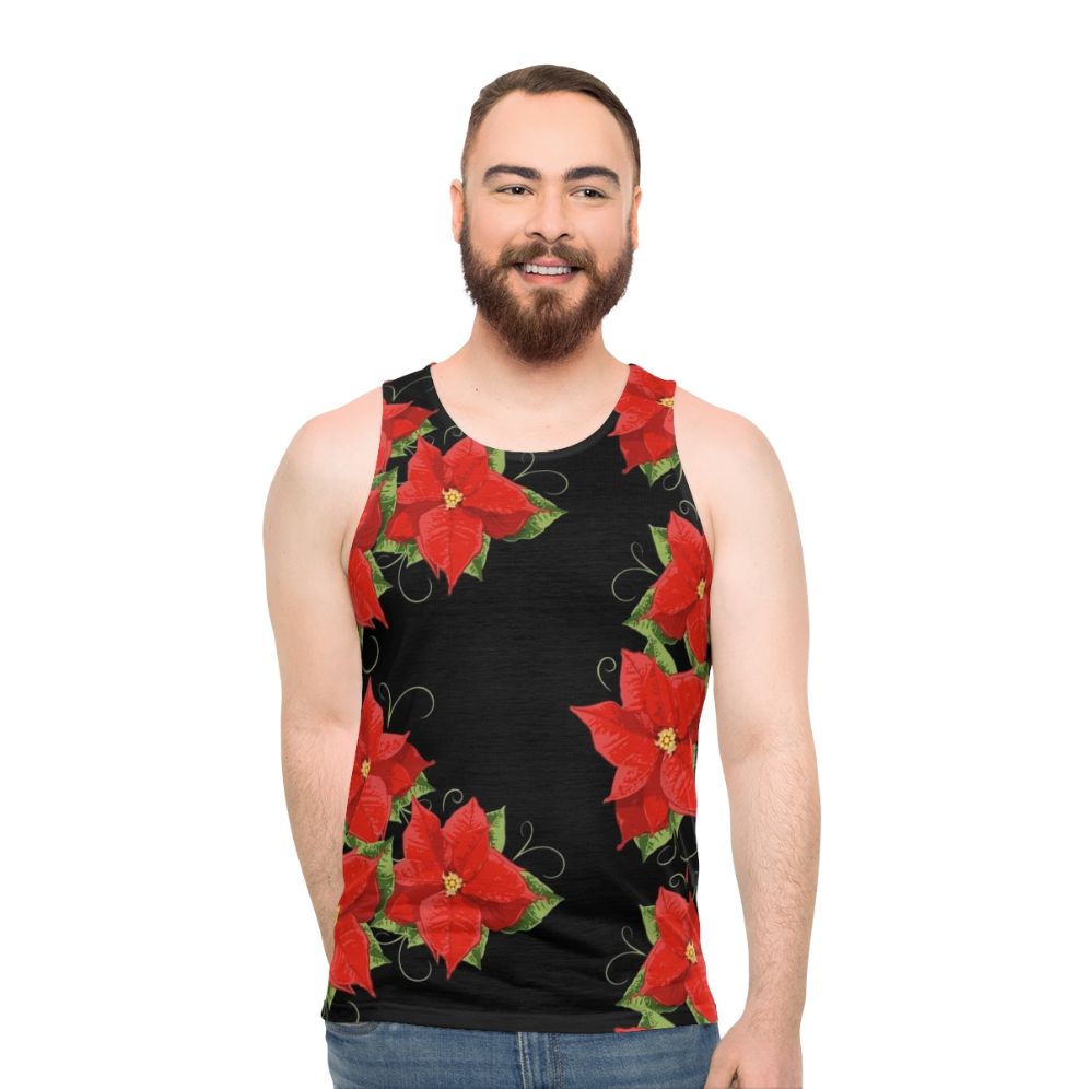 Poinsettia Christmas Flower Unisex Tank Top