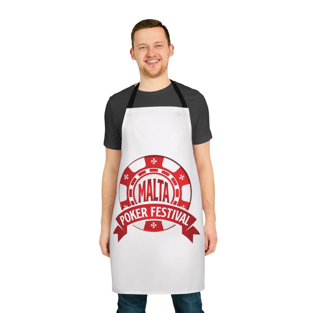 Poker player's apron with casino game designs for WSOP and other poker festivals