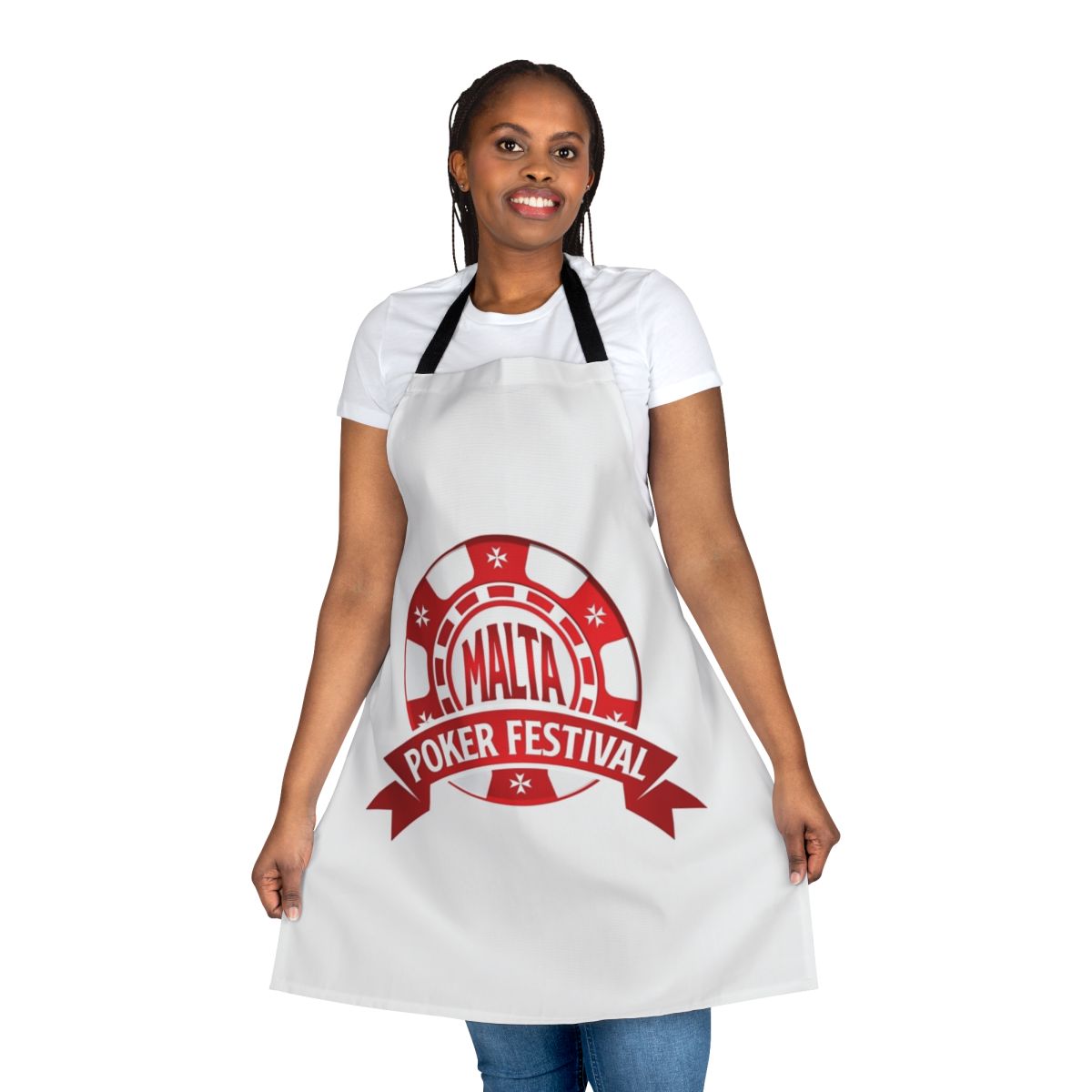 Poker player's apron with casino game designs for WSOP and other poker festivals