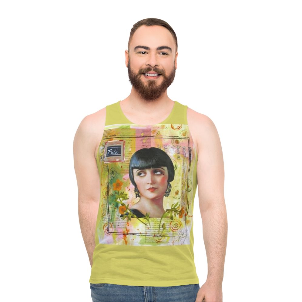 Pola Negri 1920s vintage collage unisex tank top