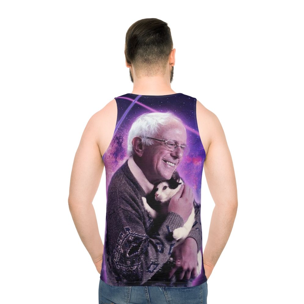 Political Astronaut Cat Halftone Graphic Unisex Tank Top