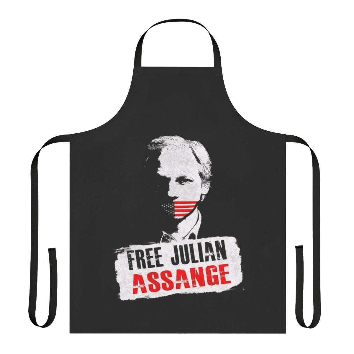 Apron featuring the text "Free Julian Assange"