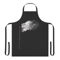 White apron with a burning American flag design, a powerful political statement.