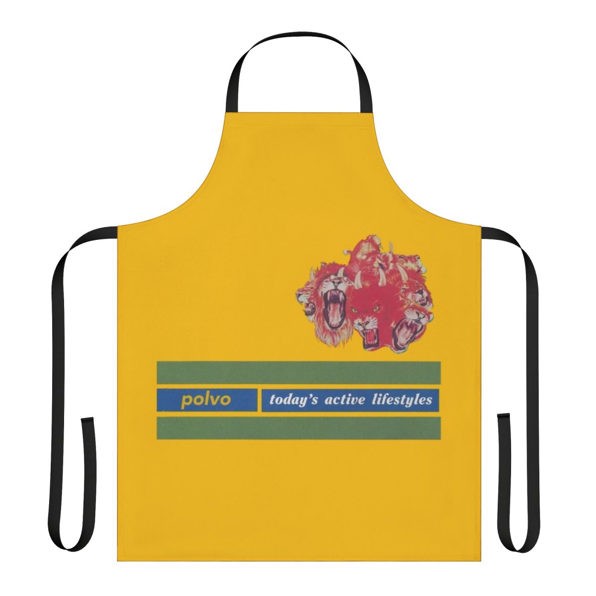 Polvo themed music apron with vinyl record and artist design