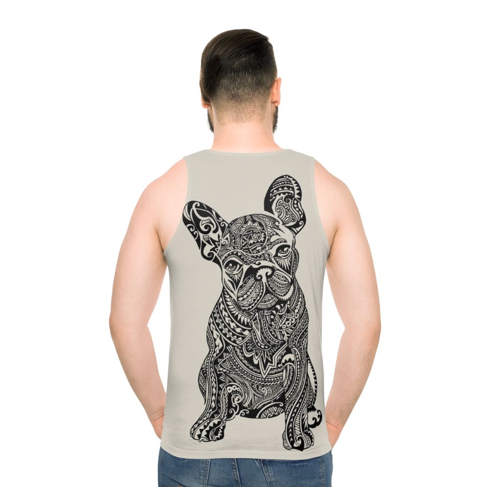 Polynesian French Bulldog Unisex Tank Top with Tropical Dog Art