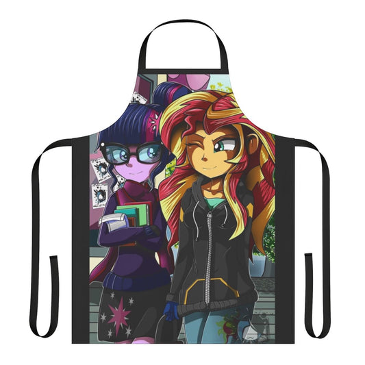 Pony girls-inspired apron featuring Twilight Sparkle and Sunset Shimmer from Equestria Girls