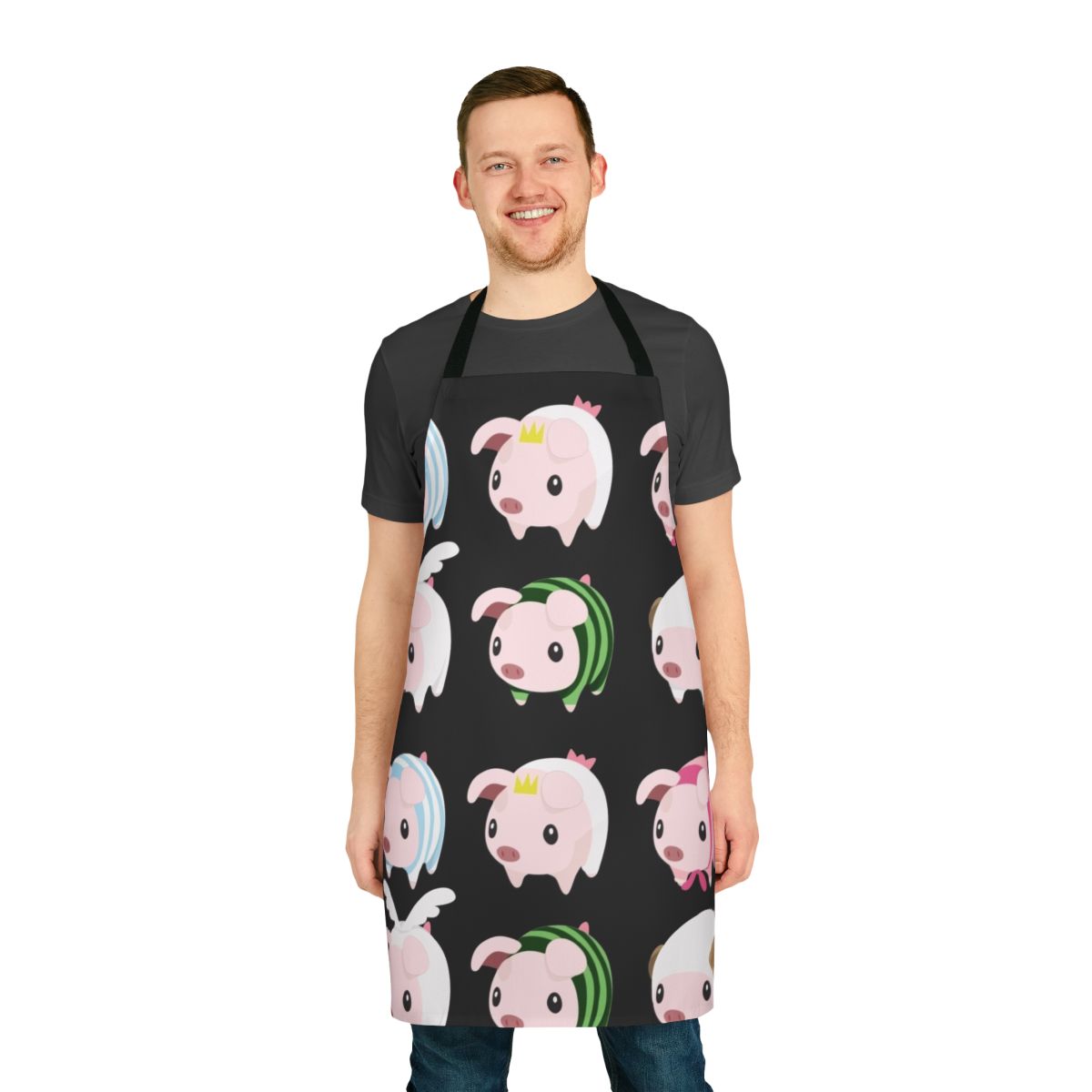 Poogie Piggie monster hunter themed apron with fan art design