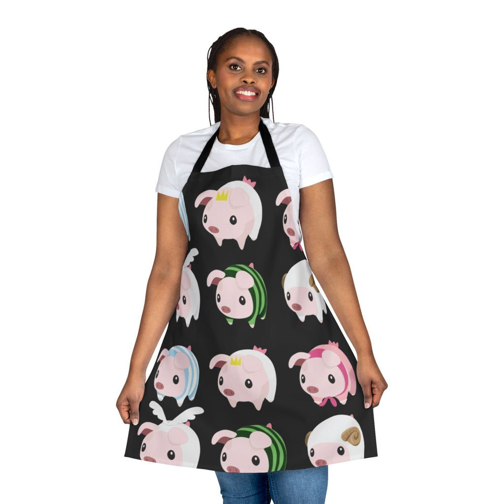 Poogie Piggie monster hunter themed apron with fan art design