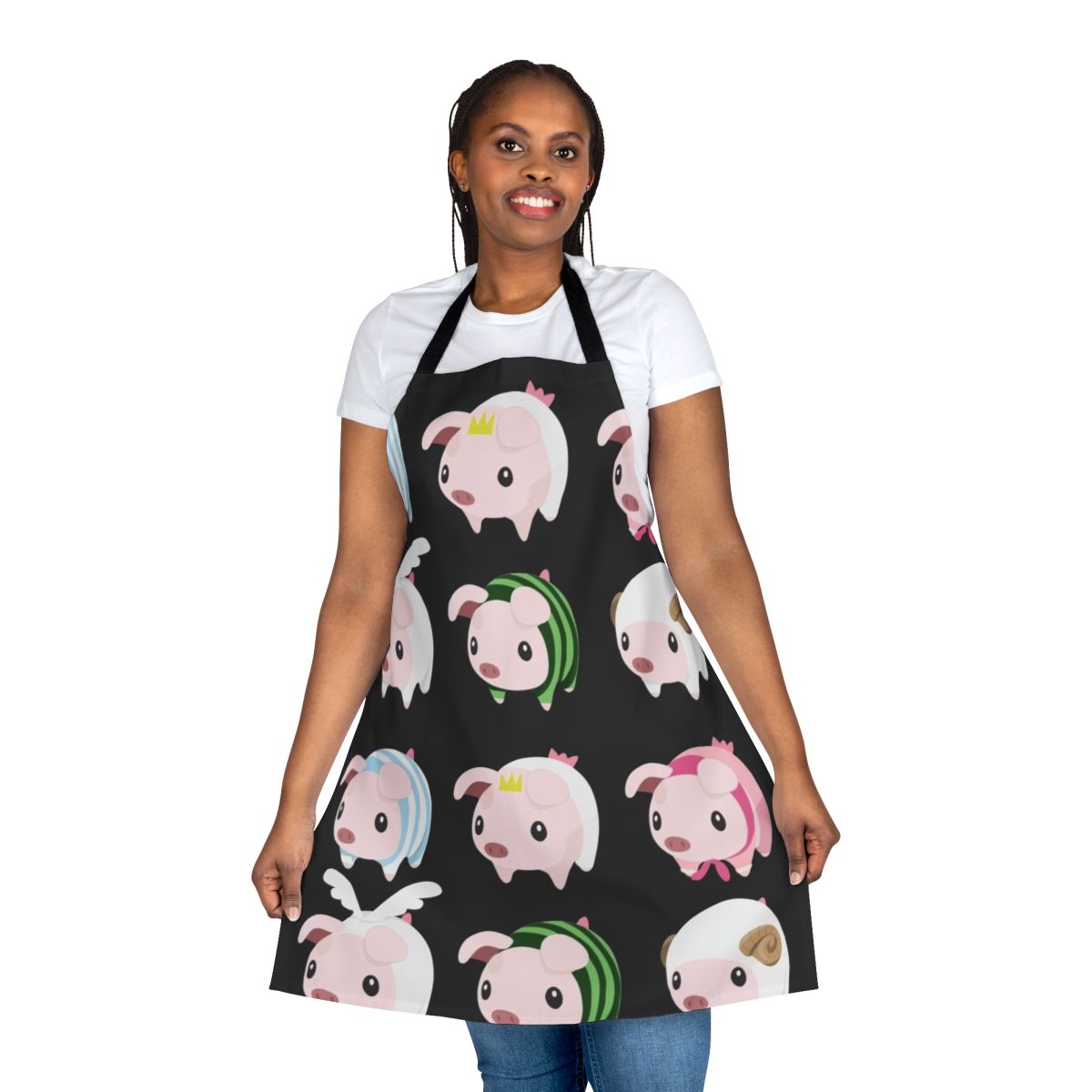Poogie Piggie monster hunter themed apron with fan art design