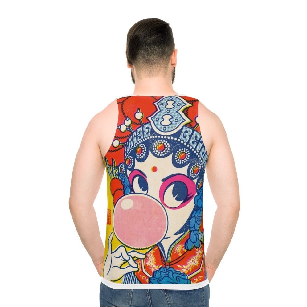 Unisex tank top featuring a pop art design inspired by Chinese culture and Beijing opera