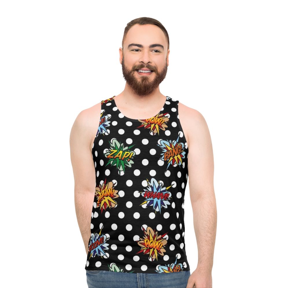 Pop art comic book superhero unisex tank top