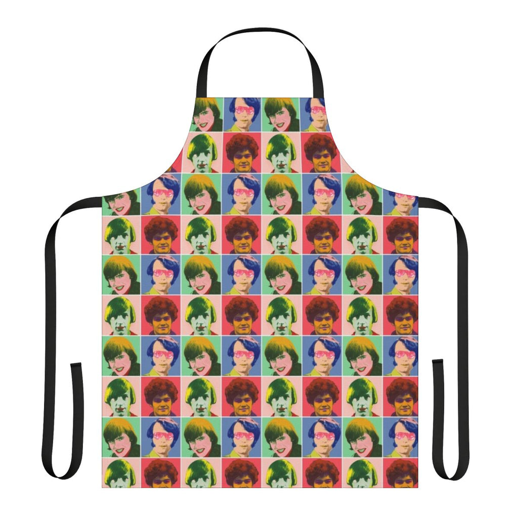 Pop art inspired Monkees checkered pattern apron