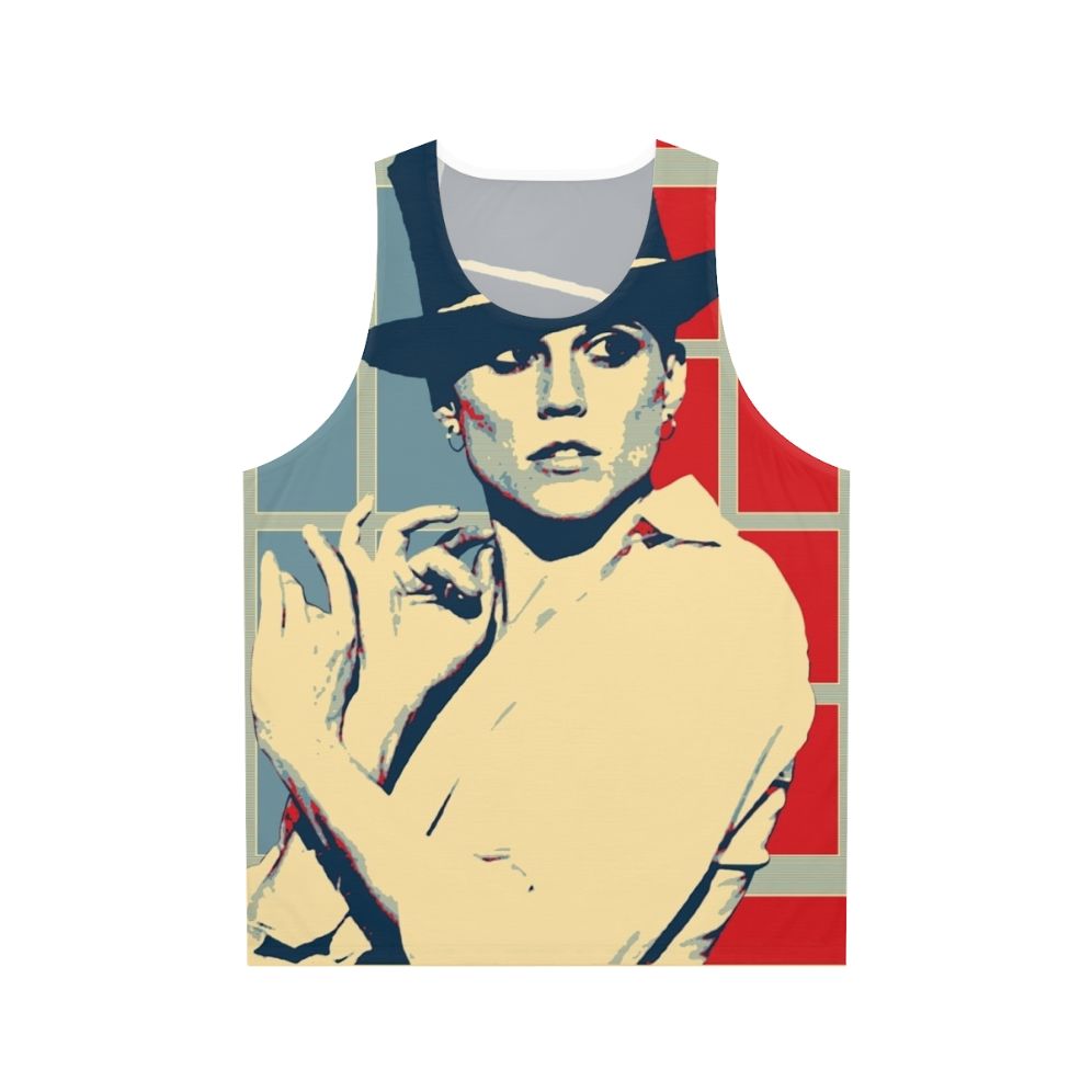 Unisex pop art jazz-themed tank top