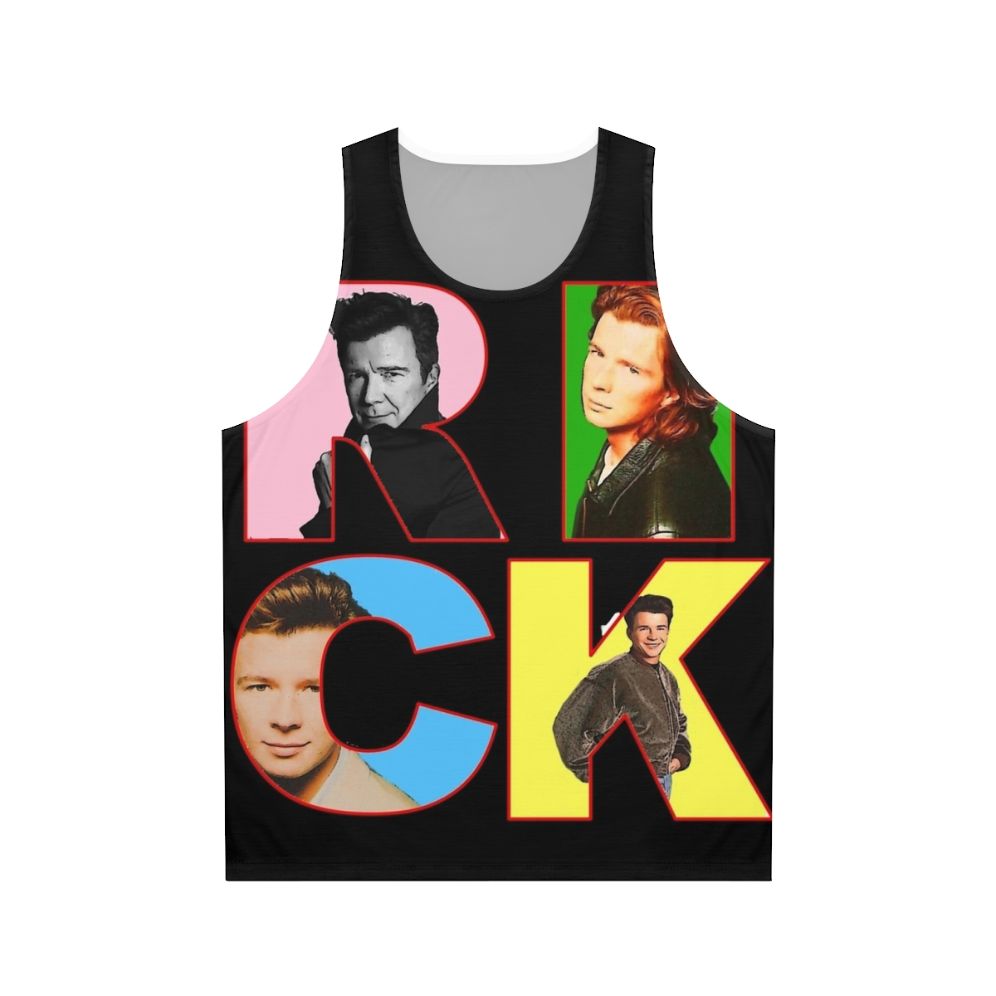 Pop art inspired Rick Astley tank top