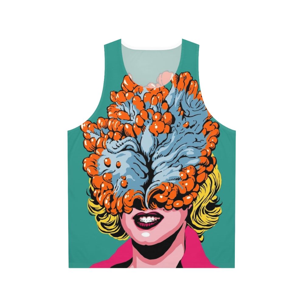 Pop art zombie fungus design on unisex tank top