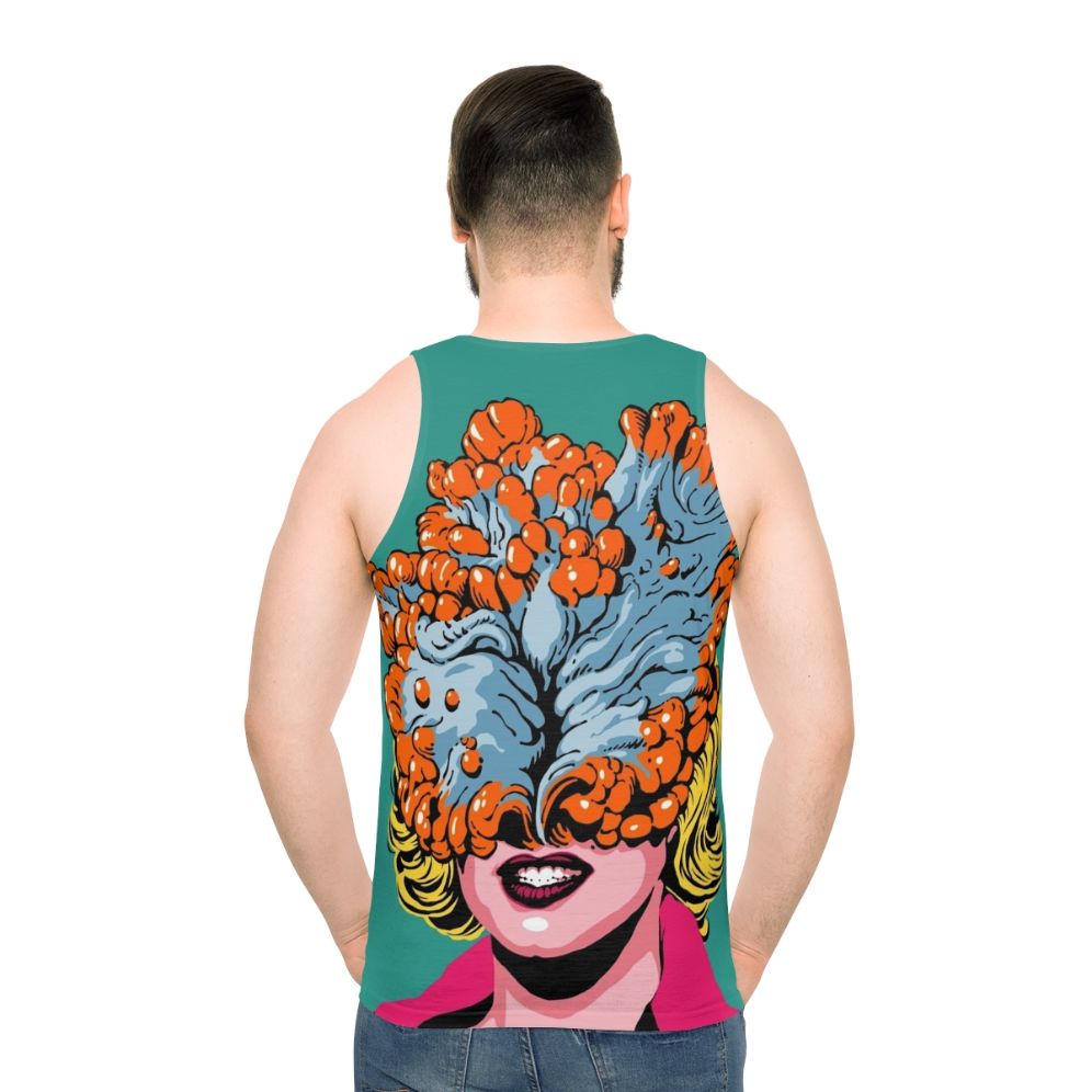 Pop art zombie fungus design on unisex tank top