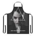 Dark and gothic-style triangle pattern apron with Poppy inspired design