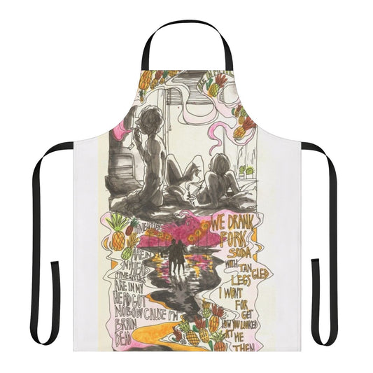 Pork Soda themed apron with pineapple design, inspired by the band Glass Animals