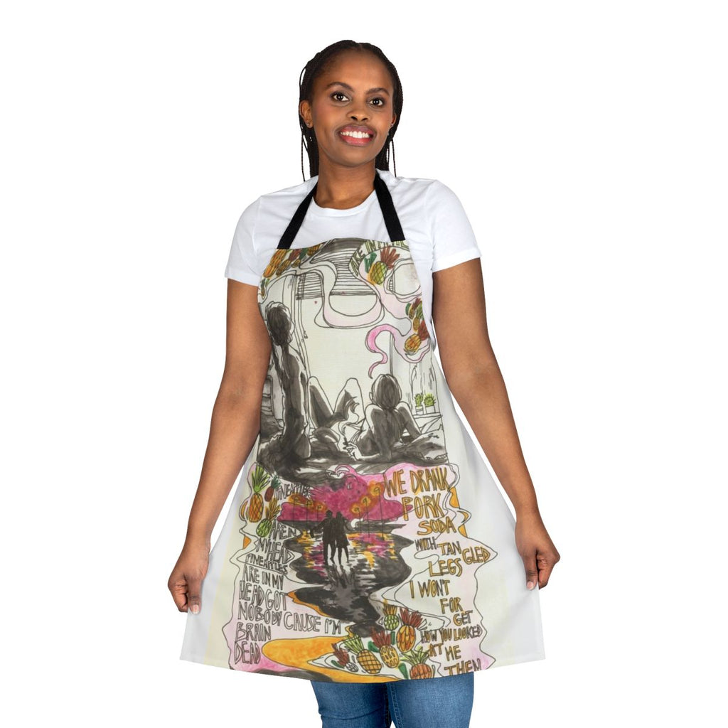 Pork Soda themed apron with pineapple design, inspired by the band Glass Animals