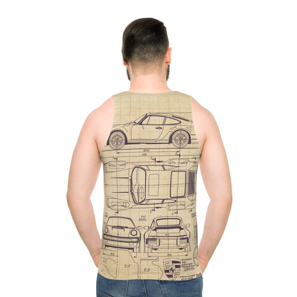 Porsche 911 930 Blueprint Unisex Tank Top