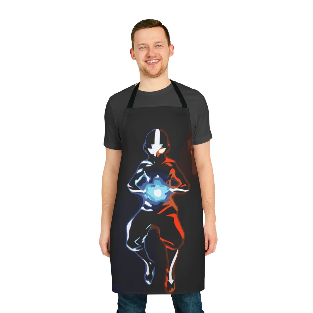 Apron featuring positive and negative chakras design inspired by Avatar: The Last Airbender and The Legend of Korra