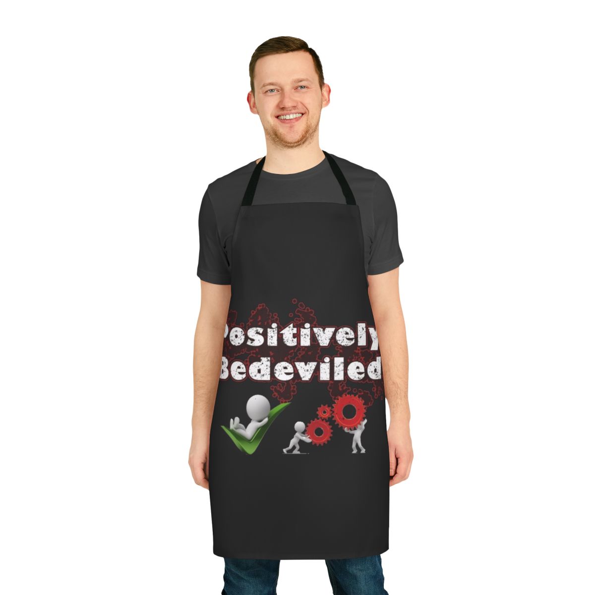 Positively Bedeviled Apron featuring a quote from the TV show Schitt's Creek