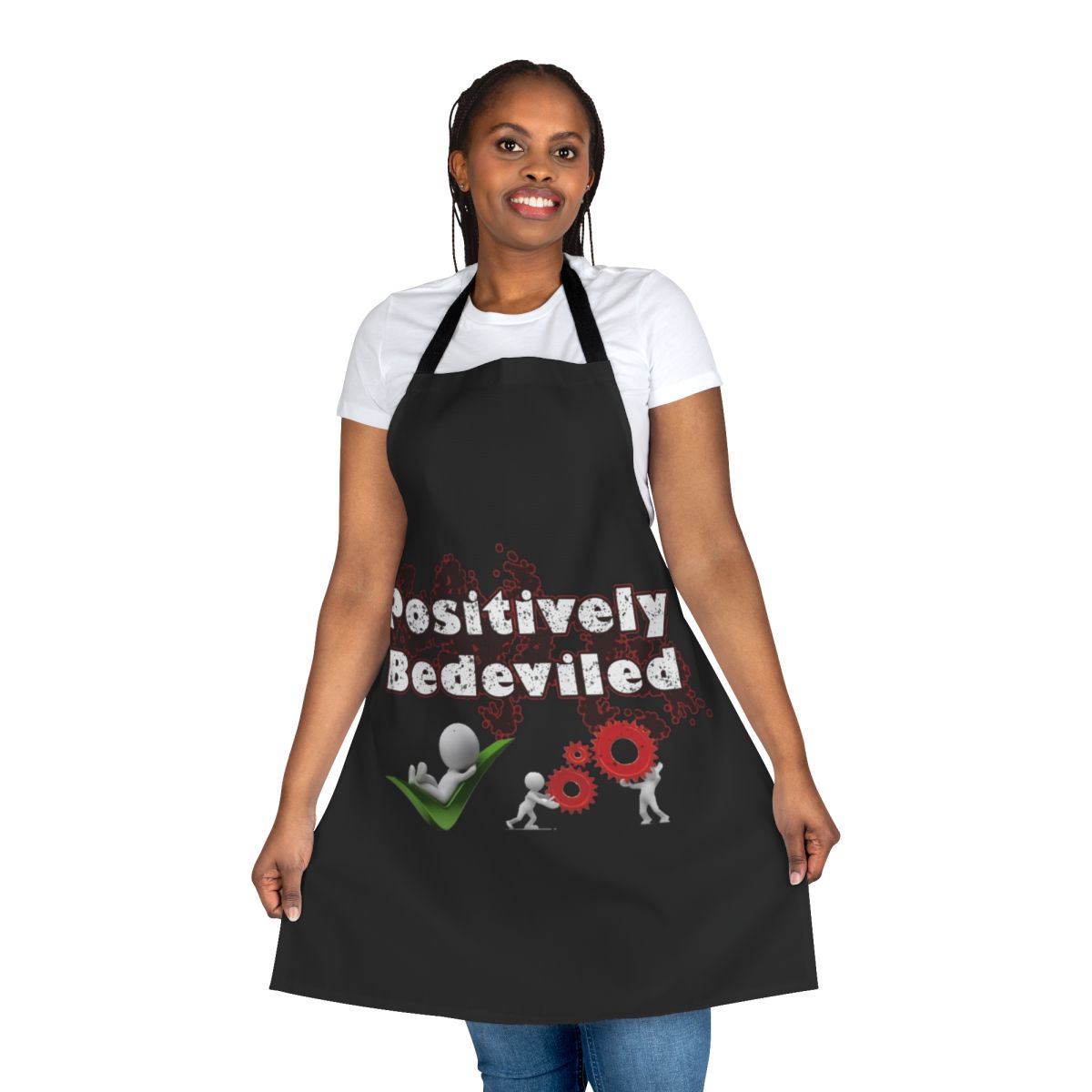 Positively Bedeviled Apron featuring a quote from the TV show Schitt's Creek