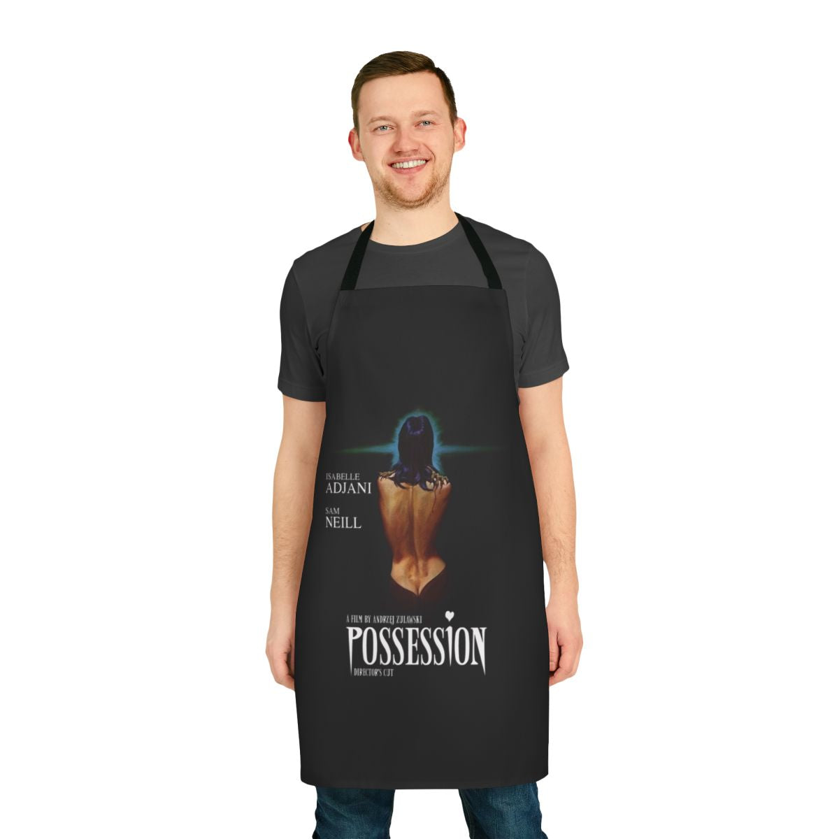 Apron featuring the iconic poster art from the 1981 cult horror film "Possession" directed by Andrzej Zulawski.