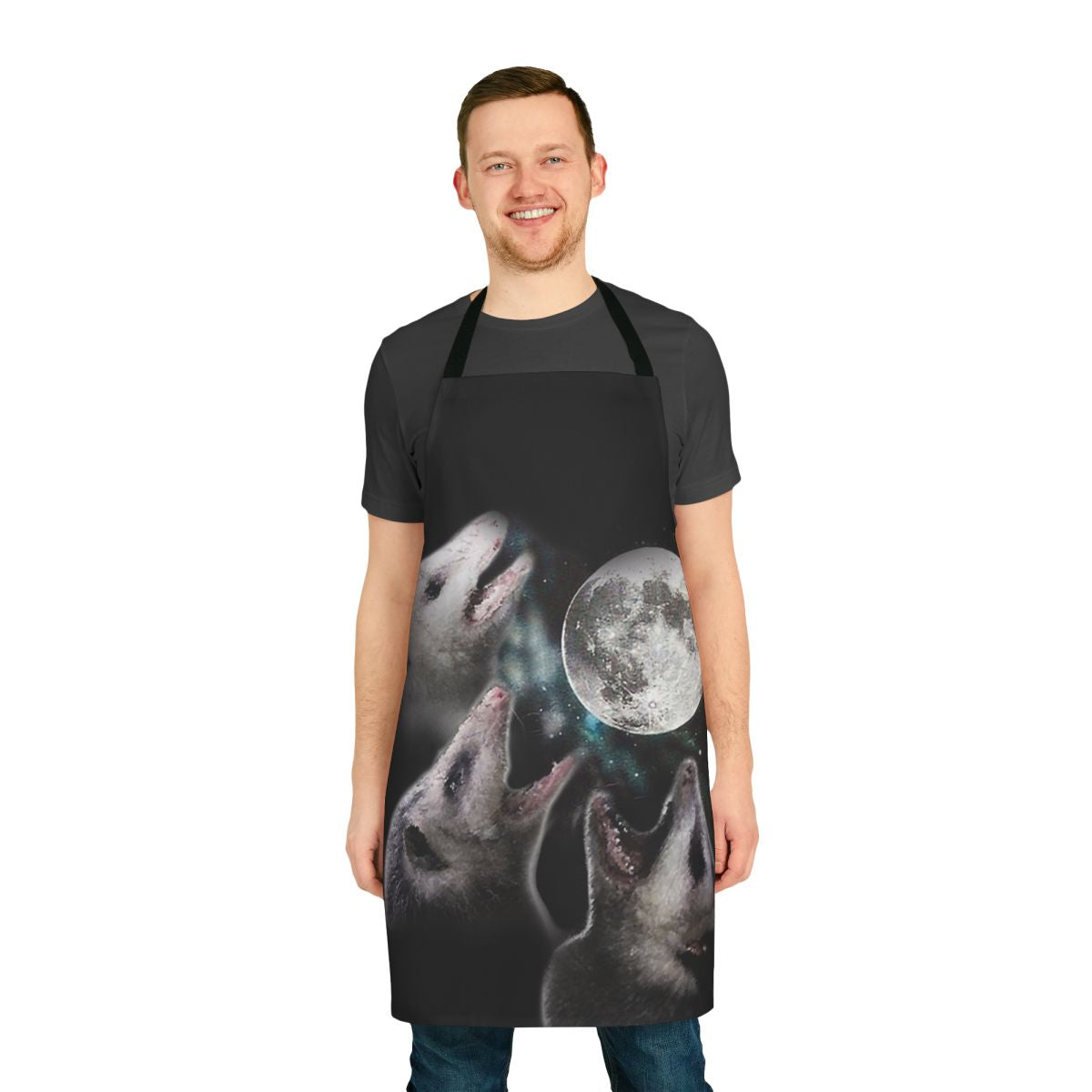 Possum Moon Howling Wolf Apron