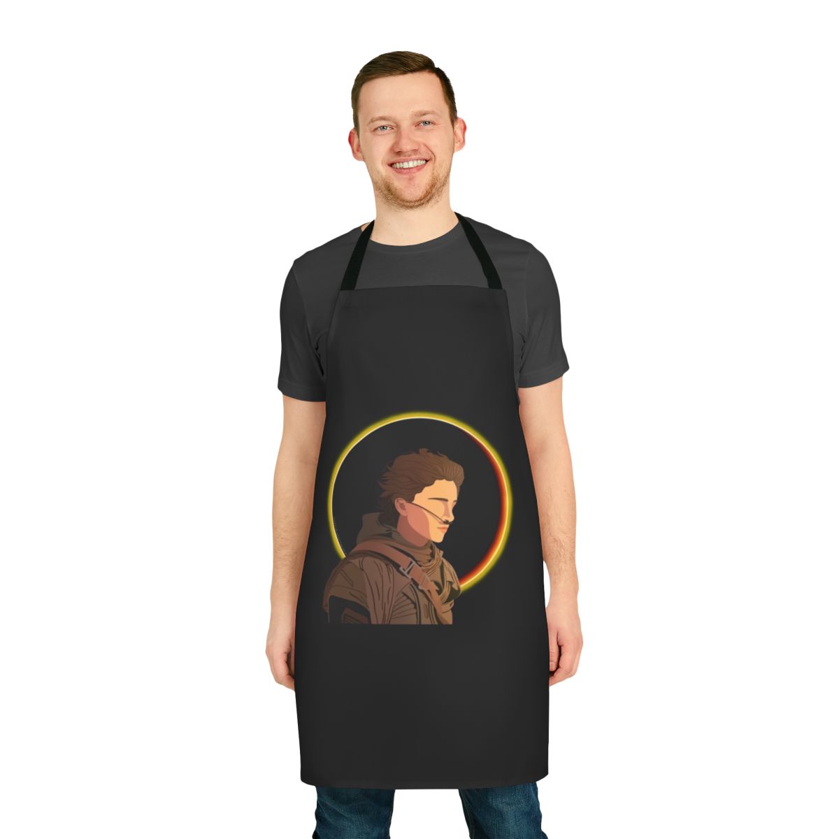 Poul Atreides inspired apron featuring desert planet motifs