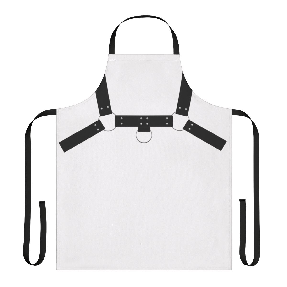 Leather harness-style apron with a bold, masculine design for powerful gay and queer users.