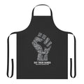 A black apron with the text "Black Lives Matter" and a black power fist design.