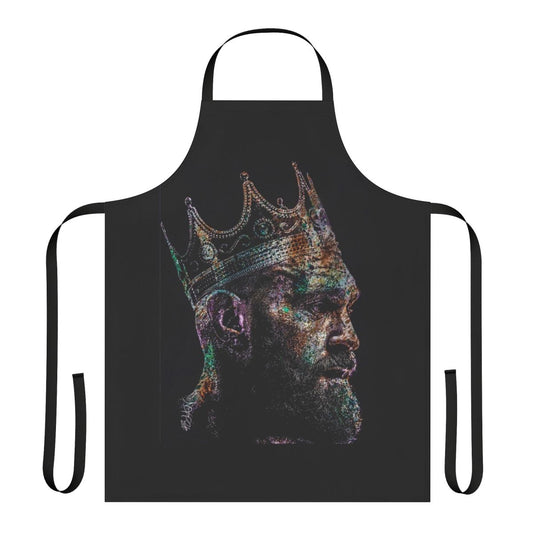 Boxing-inspired apron with text and graphic design
