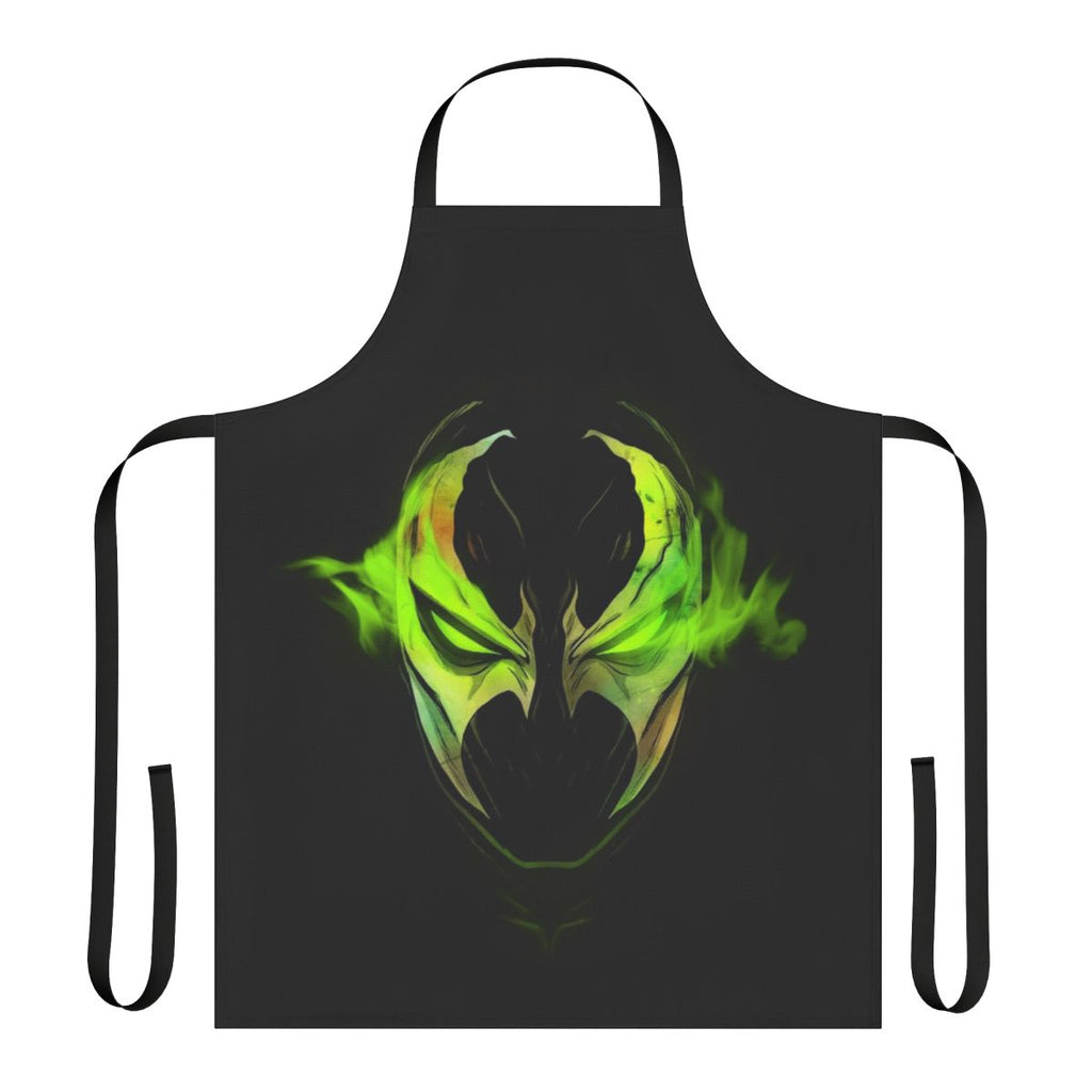 Powerful dark apron with green and demonic designs, perfect for superhero and spawn enthusiasts.