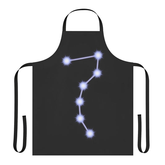 Vibrant blue apron with the seven stars of Hokuto No Ken's iconic hero Kenshiro