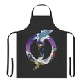 A black apron featuring a stylized lightning bolt design, inspired by the classic DC Comics superhero Static Shock.
