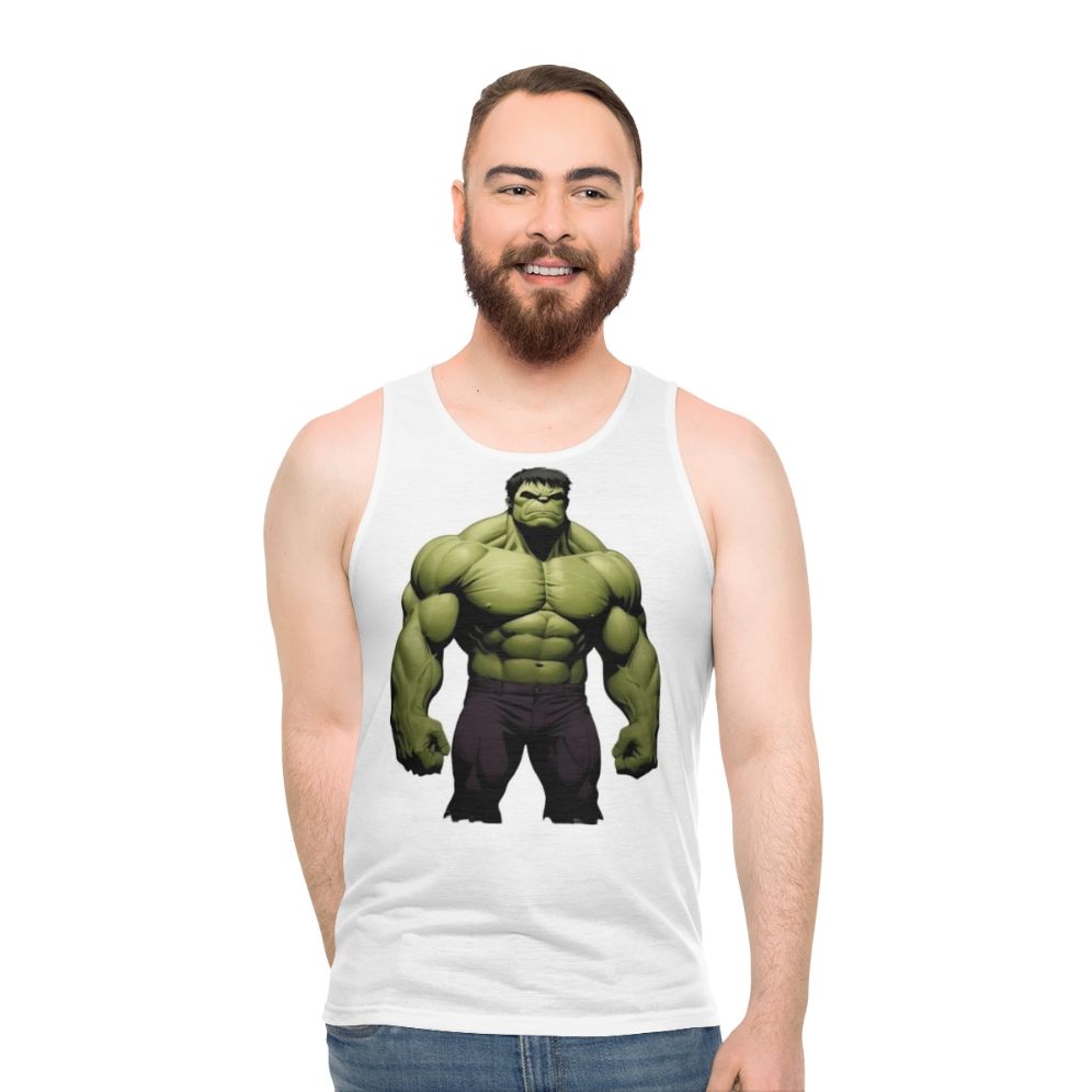 Powerful superhero unisex tank top