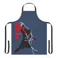 A stylized silhouette of Thor, the Marvel superhero and Norse god of thunder, holding his iconic hammer Mjolnir, against a backdrop of lightning bolts.