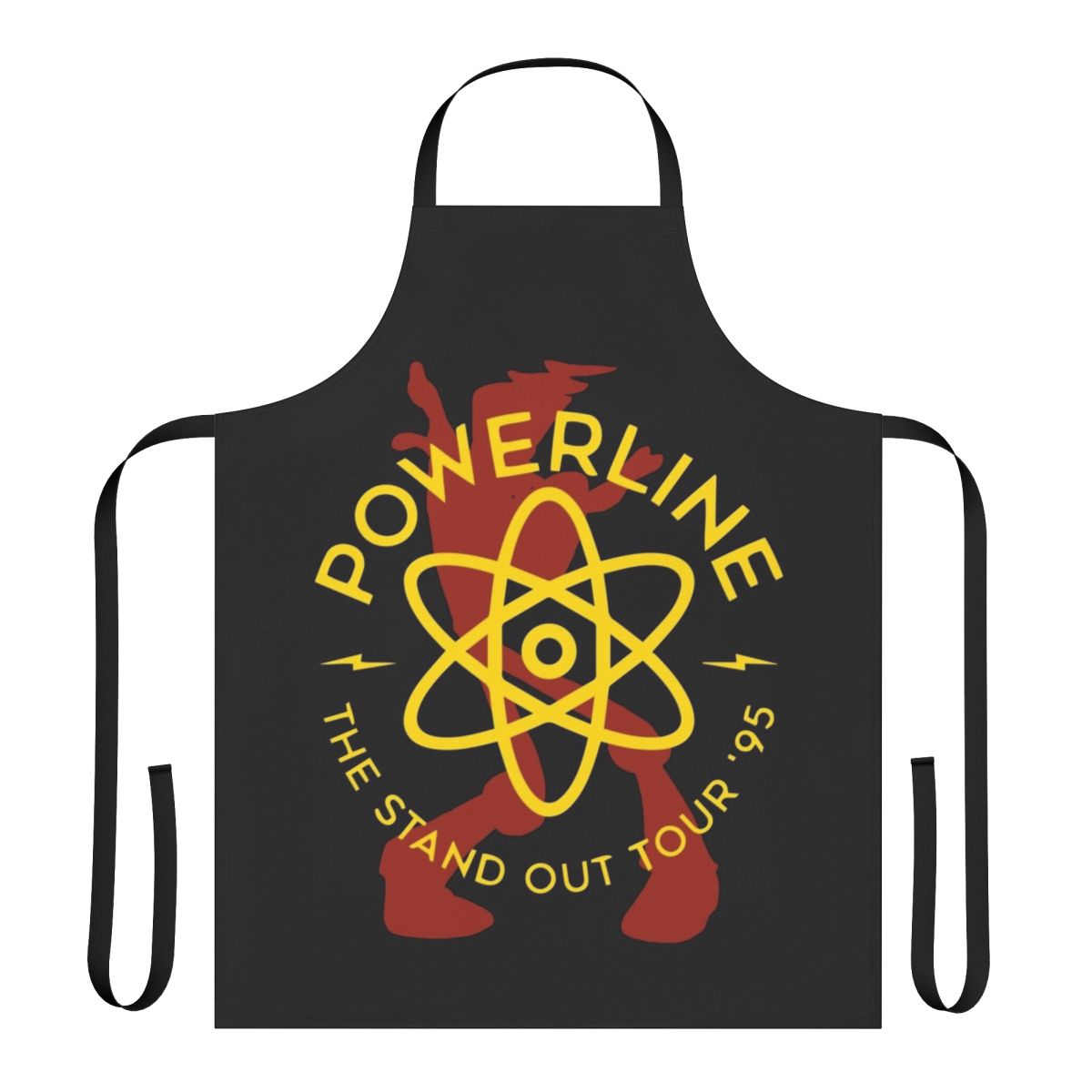 Colorful 90s pop culture-inspired apron featuring Powerline from A Goofy Movie