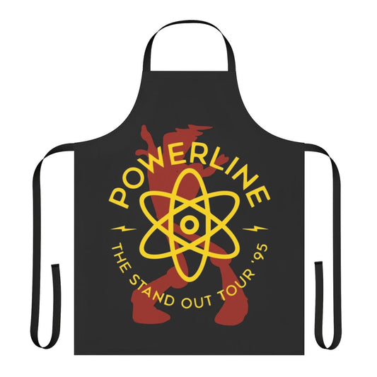 Colorful 90s pop culture-inspired apron featuring Powerline from A Goofy Movie