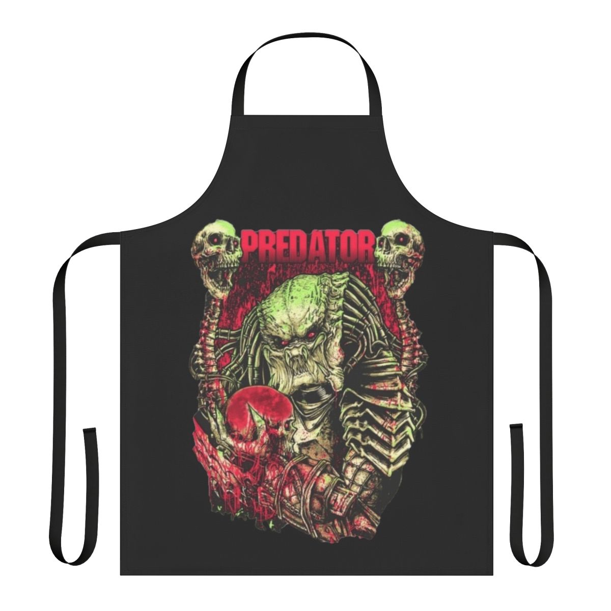 Predator-themed apron with movie-inspired artwork and design