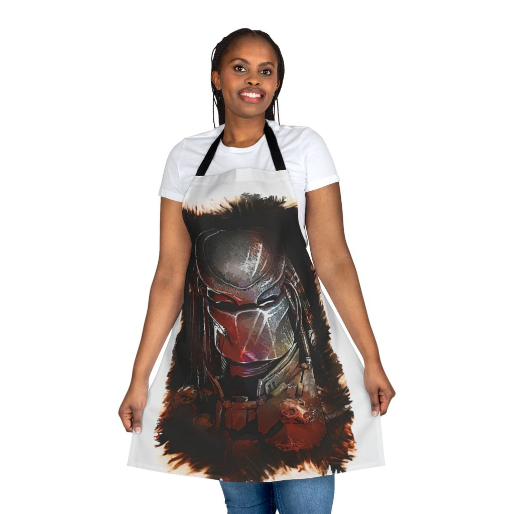 Predator-themed apron with "The Hunt is On" design