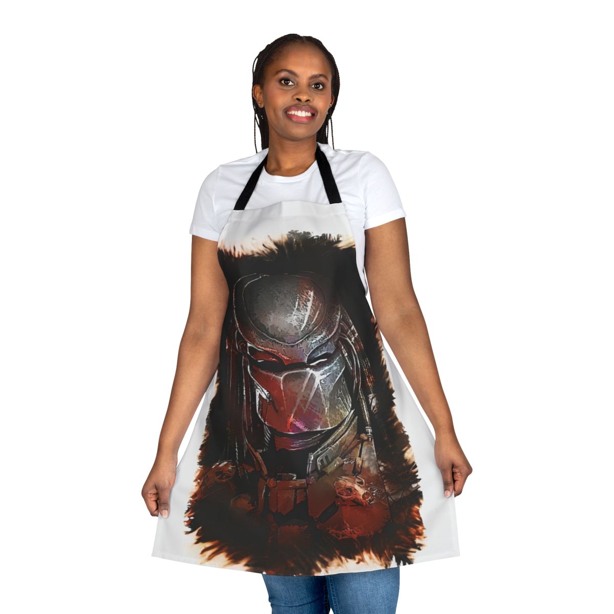 Predator-themed apron with "The Hunt is On" design