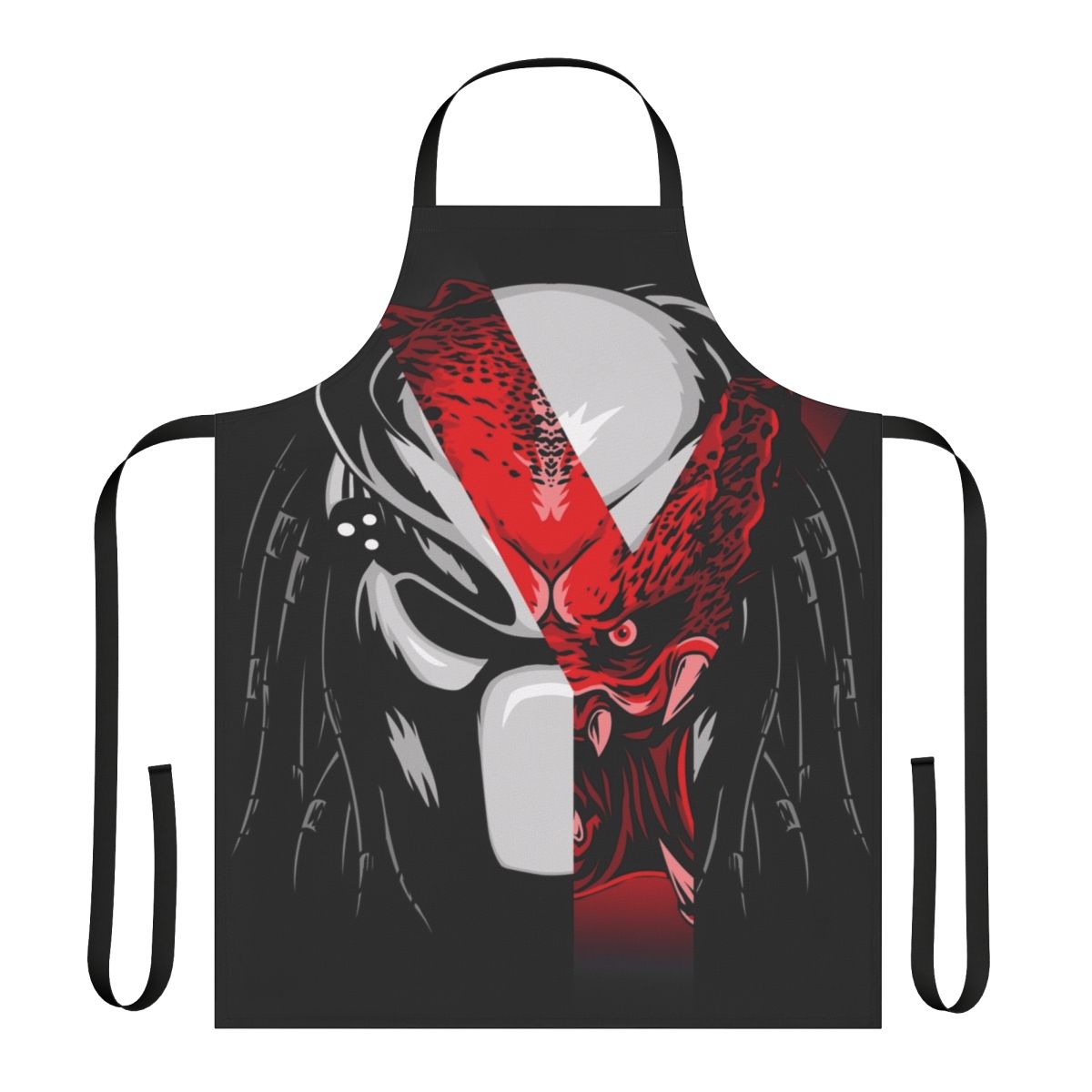 Predator-inspired sci-fi horror apron featuring the iconic jungle hunter