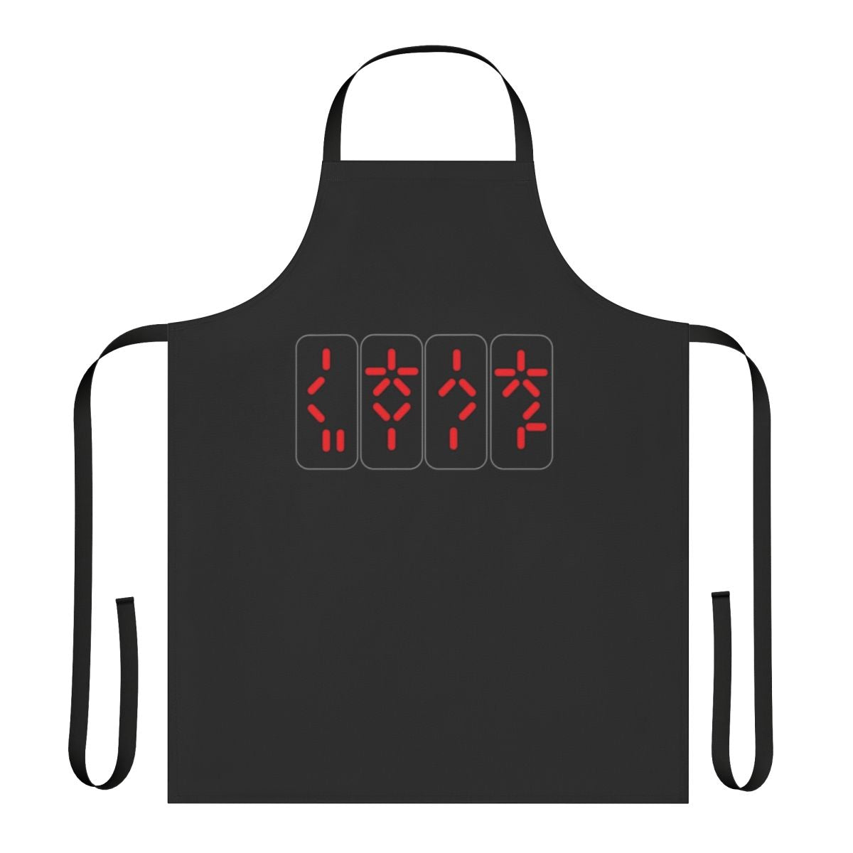Predator-themed kitchen apron with self destruct design