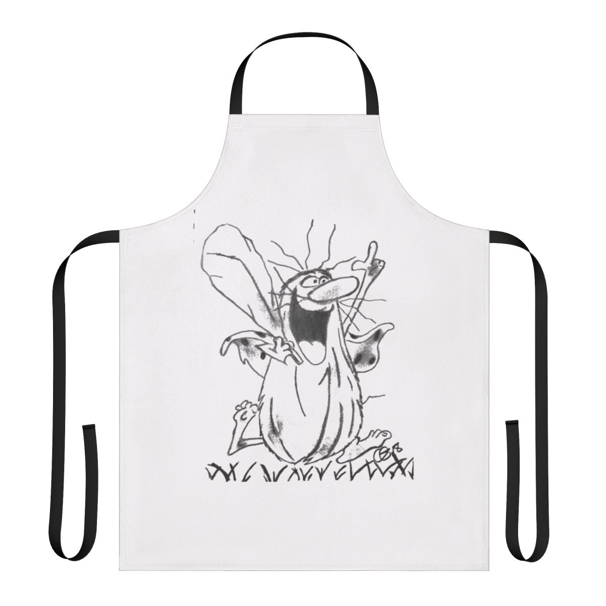 Caveman design printed on a high-quality kitchen apron