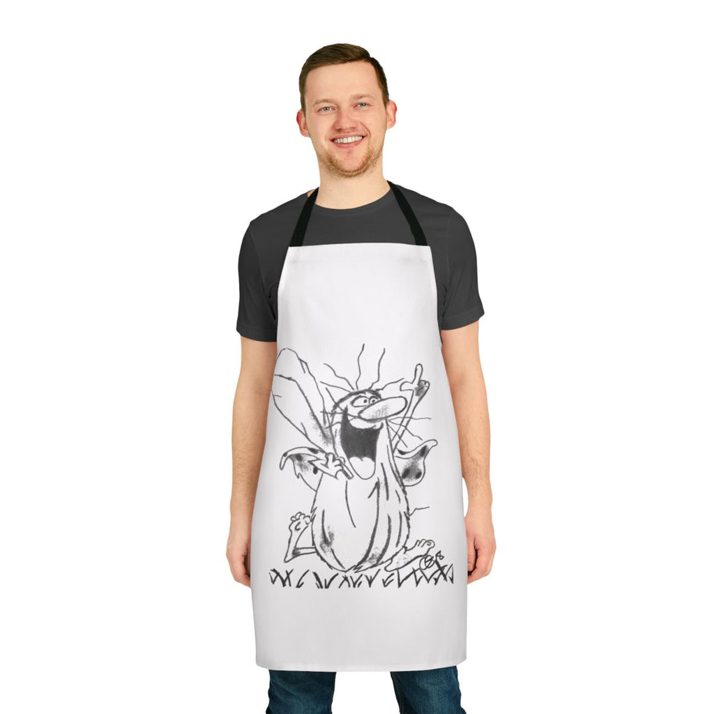 Caveman design printed on a high-quality kitchen apron