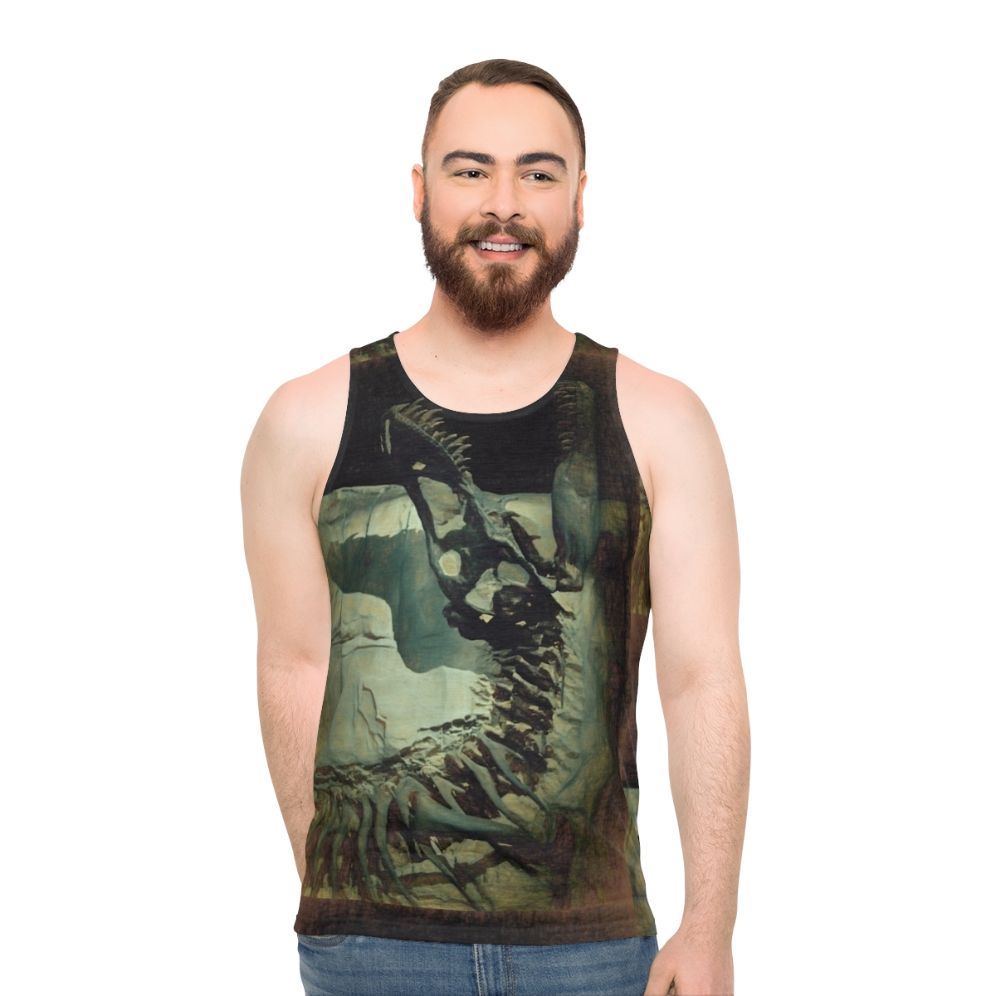 Unisex dinosaur "Bite Me" tank top