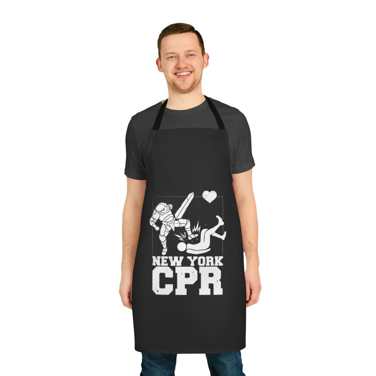 Premium quality black apron with gaming and esports-inspired design.
